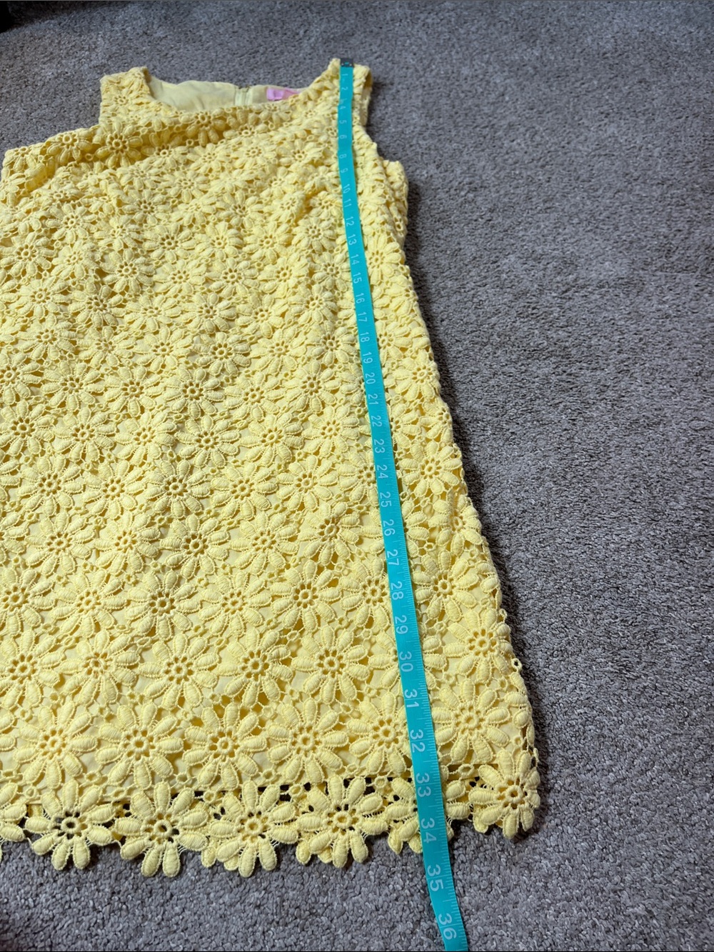 🌼🌼🌼🌼Lilly Pulitzer Yellow Crocheted Daisy Lace “Lela” Shift sz6 - Picture 6 of 11